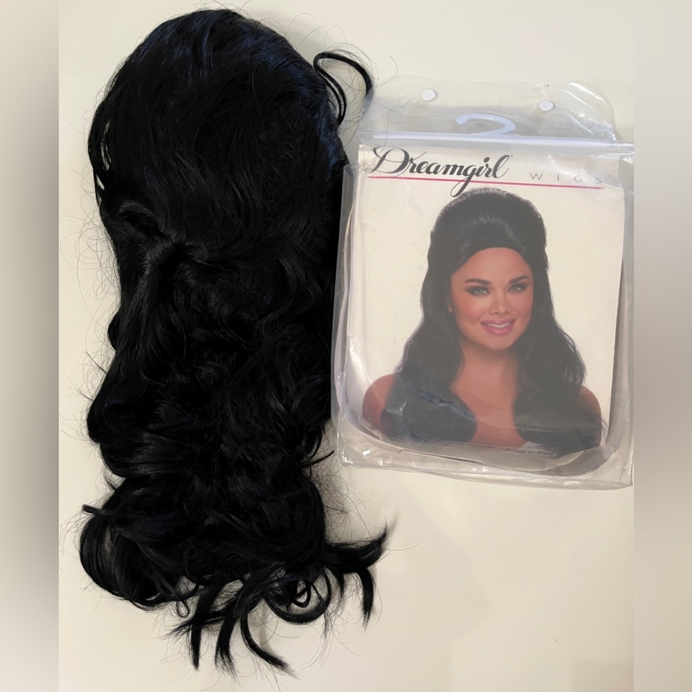 New Dreamgirl Women’s Long Wig, Black, Synthetic Hair